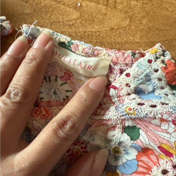 Pink tropical floral eyelet top small - Picture 5 of 5